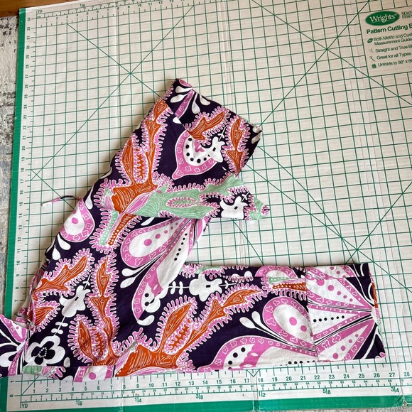 Zara Size S Shirt Boho Tunic Thick Paisley Purple Pink Resort Rio Floral Coastal - Picture 6 of 8